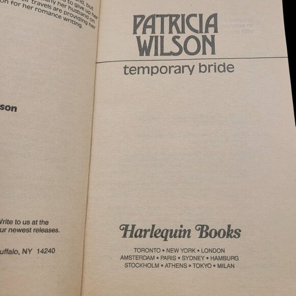 Temporary Bride by Patricia Wilson – Vintage Harlequin Romance Paperback 1989 - Picture 4 of 14